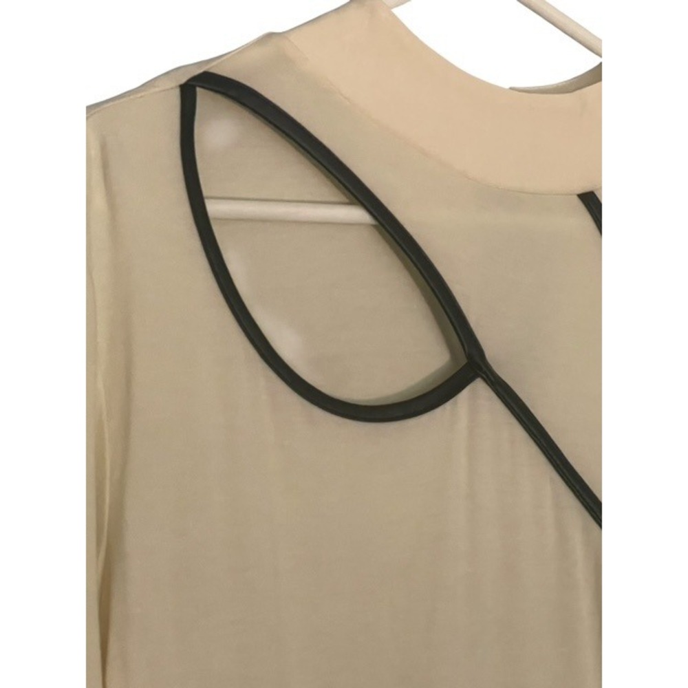 Venus Chic Mock Neck Top Cutout Long Sleeve Modern Blouse